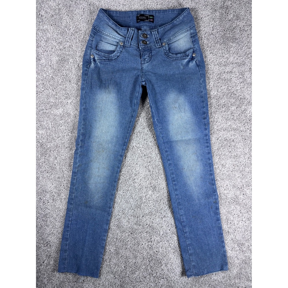 MASHU Authentic Jeans Womens Size 5 Blue Denim Skinny Stretch‎ Pants (READ)